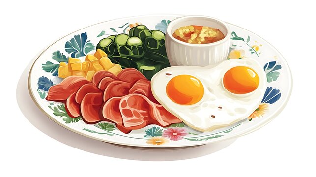 Iconic Dishes Illustration Featuring Global Cuisine and Traditional Recipes
