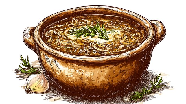 Iconic Dishes Illustration Featuring Global Cuisine and Traditional Recipes