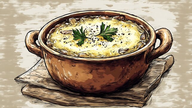 Iconic Dishes Illustration Featuring Global Cuisine and Traditional Recipes