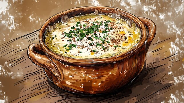 Iconic Dishes Illustration Featuring Global Cuisine and Traditional Recipes