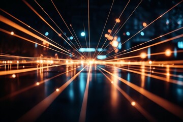 Poster - Bright beams of light radiate outward in a dynamic display showcasing the beauty of long exposure photography at night