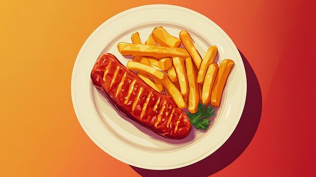Iconic Dishes Illustration Featuring Global Cuisine and Traditional Recipes