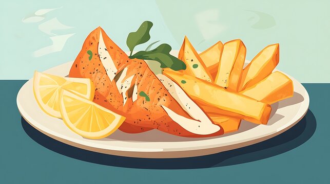 Iconic Dishes Illustration Featuring Global Cuisine and Traditional Recipes