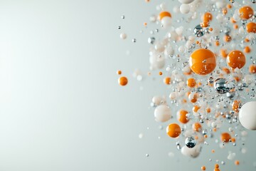 Poster - Colorful spheres in motion create a dynamic and vibrant abstract composition