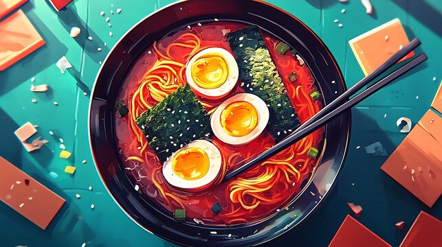 Iconic Dishes Illustration Featuring Global Cuisine and Traditional Recipes