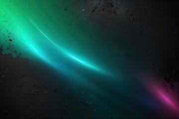 Wall Mural - vibrant color gradient background with luminous green blue highlights on textured black surface for 