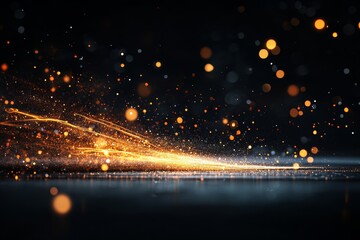 Poster - Dynamic sparks and glowing particles creating a mesmerizing display at night