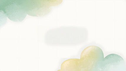 Wall Mural - A soothing abstract watercolor clouds in soft pastel colors on a light background.