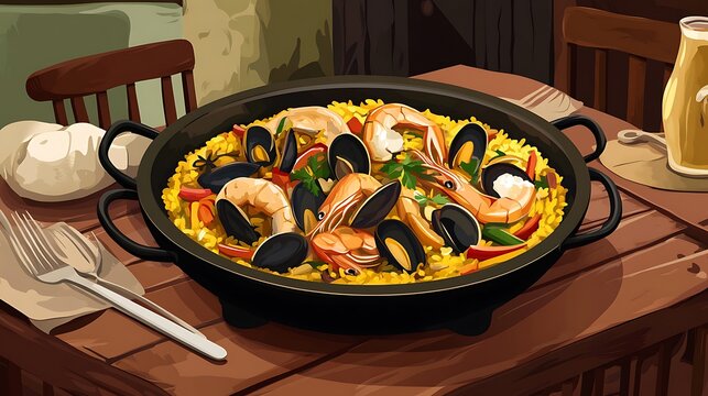 Iconic Dishes Illustration Featuring Global Cuisine and Traditional Recipes
