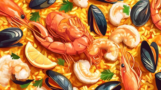 Iconic Dishes Illustration Featuring Global Cuisine and Traditional Recipes