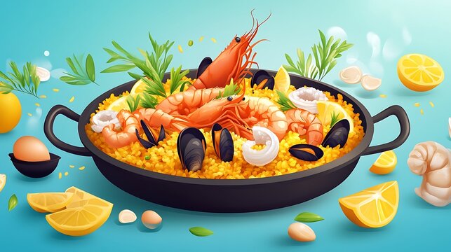Iconic Dishes Illustration Featuring Global Cuisine and Traditional Recipes