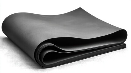 Poster - Smooth Black Material with Gentle Curves and Soft Shadows