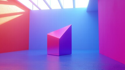 Poster - Abstract Geometry in Vibrant Colors with Modern Light Effects