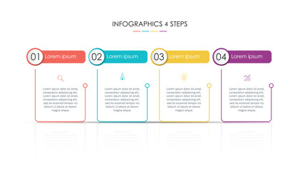 Poster - Four Step Infographic element design Vector template for presentation.