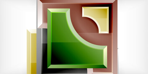 Poster - Geometric design abstract background - circles and triangles