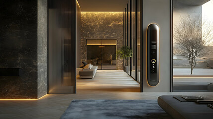 Poster - Modern interior showcasing sleek design with a focus on functionality and aesthetics.