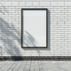 Poster - Flawless Picture of a Billboard on White Brick Wall Mockup