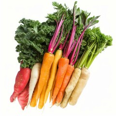 Poster - freshly harvested carrots, parsnips, and kale create a colorful and healthy arrangement, promoting o