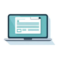 Poster - Laptop with an Open Document on Screen.