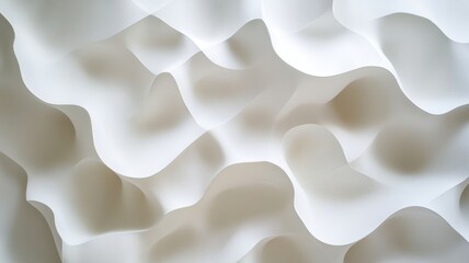 Aufkleber - Crafting intricate geometric abstract shapes background, white paper sheets form modern and elegant designs with highlighted and shadowed areas