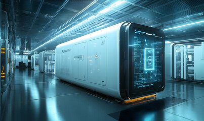 Poster - Futuristic facility with advanced technology and sleek design for various applications.