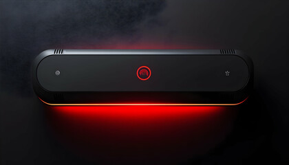 Aufkleber - A sleek device with a glowing red light, likely for technology or smart home purposes.