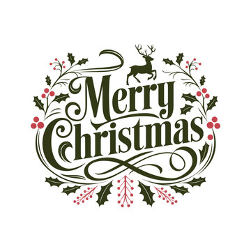A simple Merry Christmas typography design.