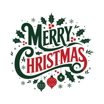 A simple Merry Christmas typography design.
