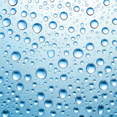 Aufkleber - Water droplets creating a mesmerizing pattern on a gradient blue backdrop