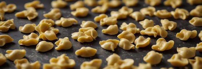 Wall Mural - A delicate hand forms cappelletti pasta shapes , broth-making, homemade pasta, artisanal food