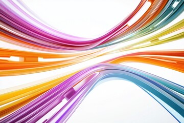 Poster - A vibrant abstract design featuring flowing waves in shades of orange, purple, and blue.