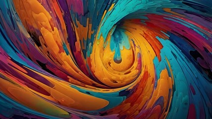 Poster - The image name could be: Colorful Abstract Swirl with Heart and Spiral Patterns