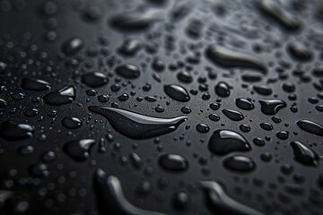 Poster - The surface is covered with myriad droplets that catch the light, creating a beautiful display of reflections and textures after a rain, emphasizing nature's artistry.