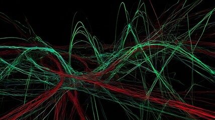 Poster - Futuristic abstract wave design with blue fractal lights and dynamic patterns