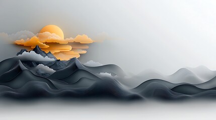 Minimalistic dark gray background with an elegant Chinese-style pattern of auspicious clouds and abstract waves, adding a touch of cultural symbolism with ample space for modern text overlays. 