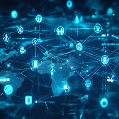 network connection, social network concept
