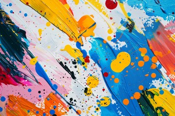 Poster - The artwork features an explosion of colors, showcasing a dynamic blend of bold strokes and playful splashes, conveying a lively sense of creativity and energy.