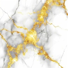 Poster - Golden veins running through white marble, creating a luxurious and elegant design