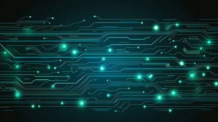 Fototapete - Exploring the intricate design of artificial intelligence circuits illuminated by glowing blue lights