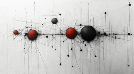 Poster - Complex Network of Data Points Symbolizing Business Analysis and Market Correlations