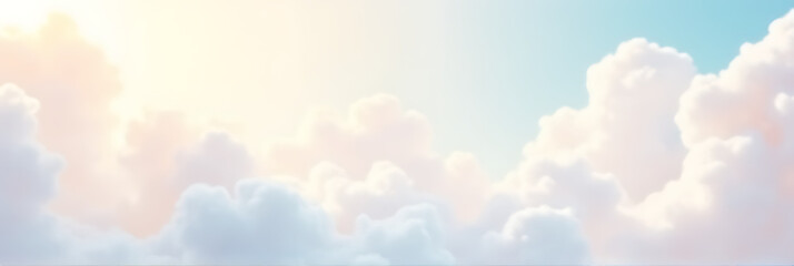Aufkleber - Soft white clouds with gentle pastel hues create a serene abstract background for artistic expression and contemplation._00002_