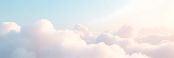 Aufkleber - Soft white clouds with gentle pastel hues create a serene abstract background for artistic expression and contemplation._00001_