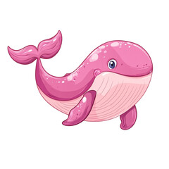 Pink Whale Illustration: A Cute Aquatic Mammal