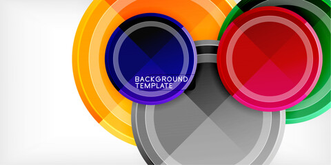 Poster - Abstract background - multicolored circles, trendy minimal geometric design, vector illustration