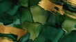 © Miss - green golden abstract background, aesthetic green watercolor background, green golden paint background, green shades with shimmer golden background