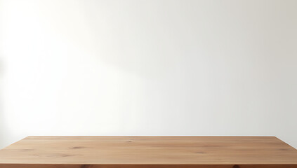 Aufkleber - A beautiful end grain wood table sits on a white wall in a minimalist kitchen background ideal for product display montages._00002_