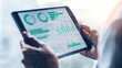 © Netaya - Close Up of Laptop Screen Featuring Eco-Friendly Financial Dashboard with Green Analytics Symbolizing Digital Sustainability