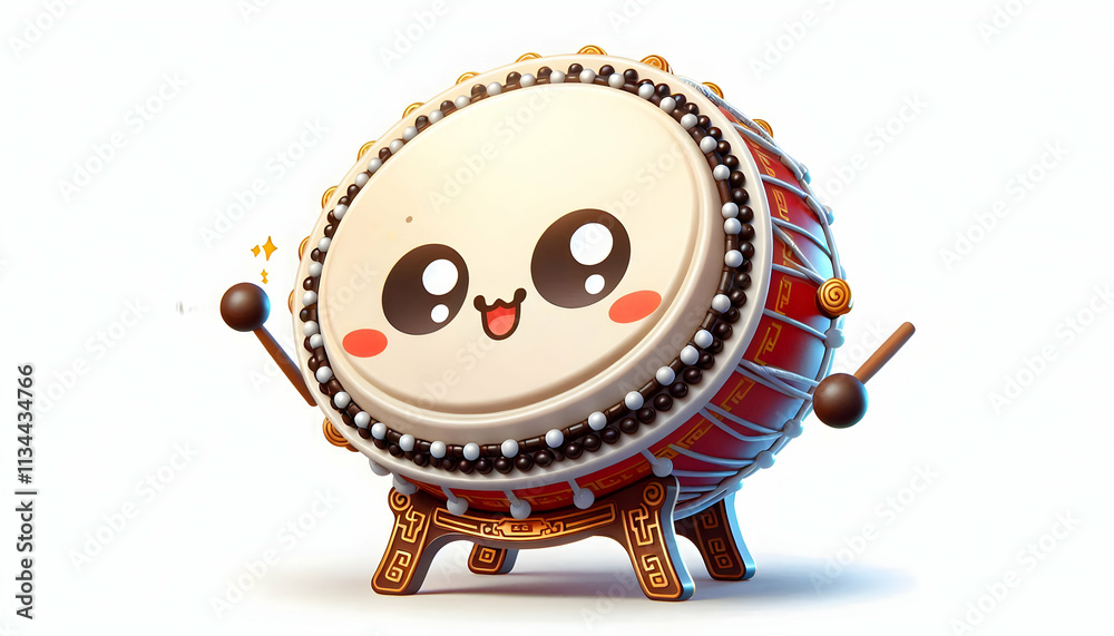 Tanggu 3D Vector of traditional Chinese drum (tanggu) isolated on white ...