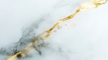 Poster - Golden vein flowing through marble abstract artwork contemporary design studio setting close-up view elegance of nature