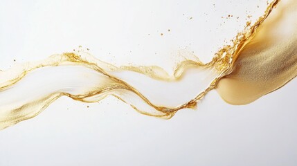 Poster - Flowing golden liquid waves abstract art minimalist style studio setting close-up view modern aesthetic design